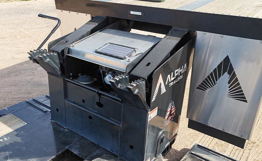 2026 used alpha hd a80hdgc-m mini deck double drop trailer - 09 - pony motor adjustable ride height