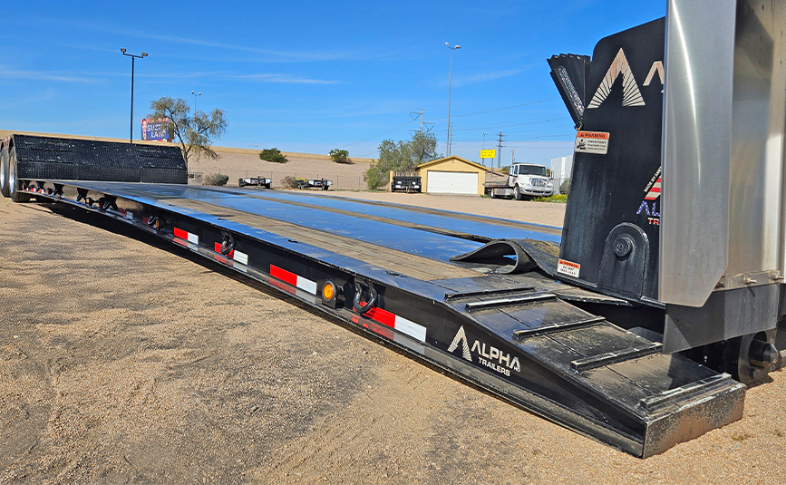2026 used alpha hd a80hdgc-m mini deck double drop trailer - 11 - front ramp