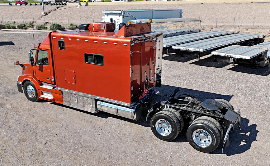 2015 used volvo vnl sleeper cab truck - 03 - driver side view, top aerial view