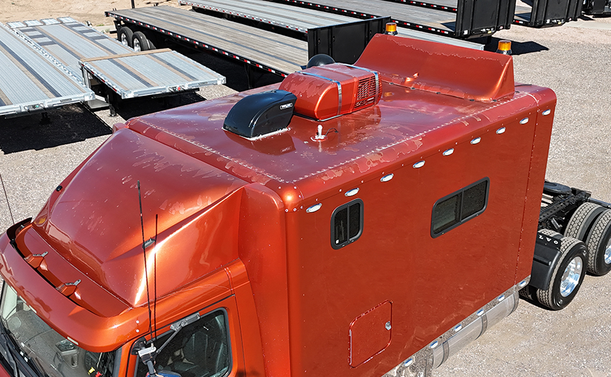 2015 used volvo vnl sleeper cab truck - 07 - cab top, aerial, air conditioner unit