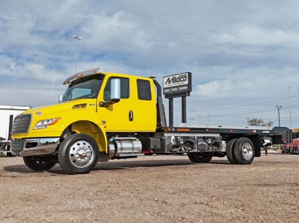 2027 international mv607 jerr-dan rollback yellow tow truck - 01 - for sale at Midco Sales in AZ