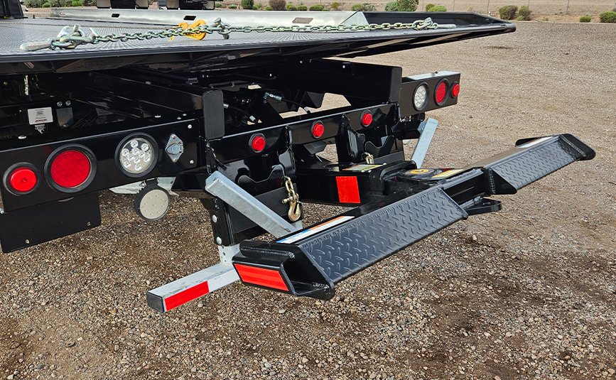 2027 international mv607 jerr-dan rollback yellow tow truck - 10 - wheel lift, L-arms