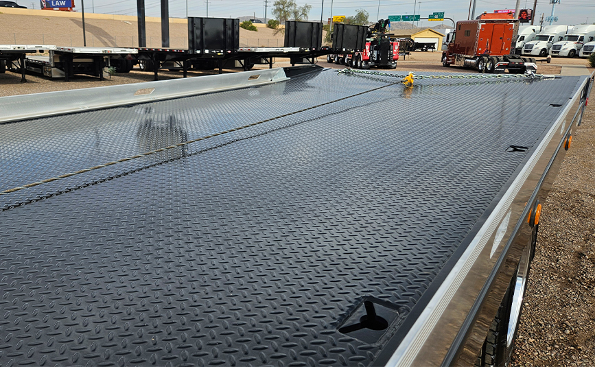 2027 international mv607 jerr-dan rollback yellow tow truck - 11 - rollback deck