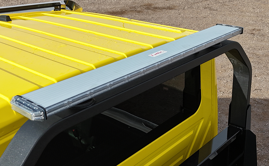 2027 international mv607 jerr-dan rollback yellow tow truck - 14 - lightbar