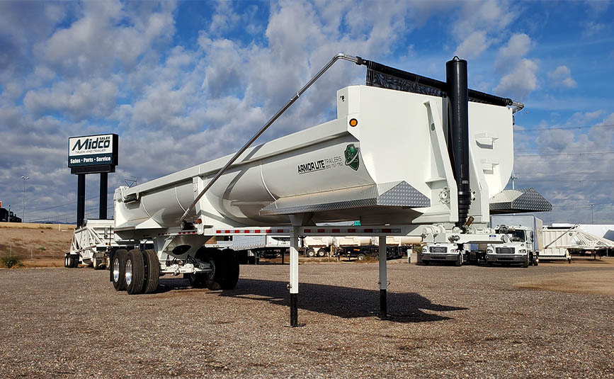 half round end dump trailer