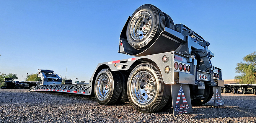 flip axle on lowboy trailer