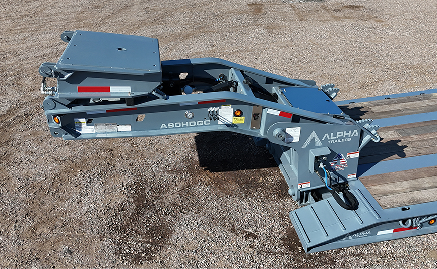 flip neck on lowboy trailer