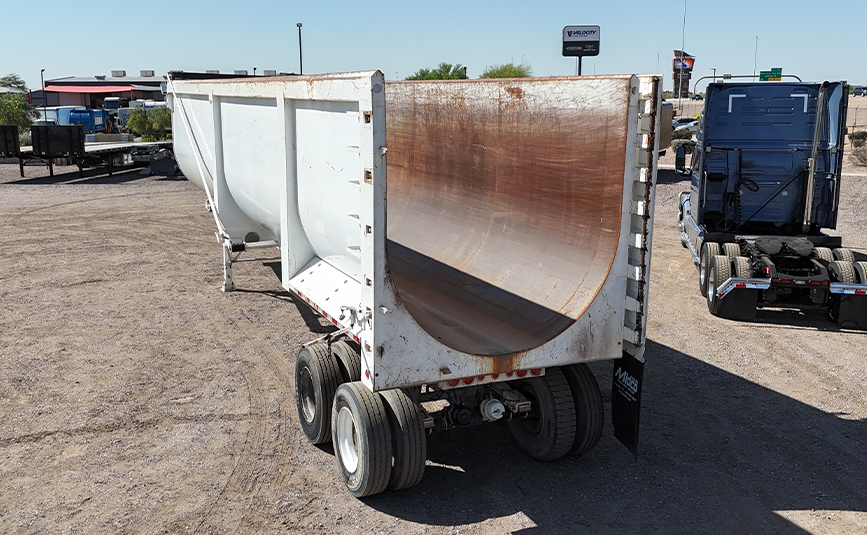 2019 used cps high side demo end dump trailer - 07 - gate open