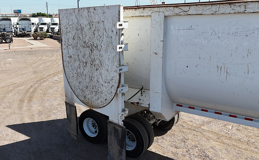 2019 used cps high side demo end dump trailer - 08 - gate open