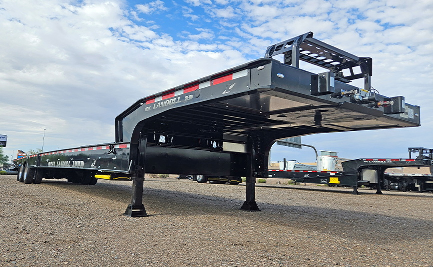 2027 landoll 930 51-15 black hydraulic tail trailer - 03 - landing gear, king pin, winch