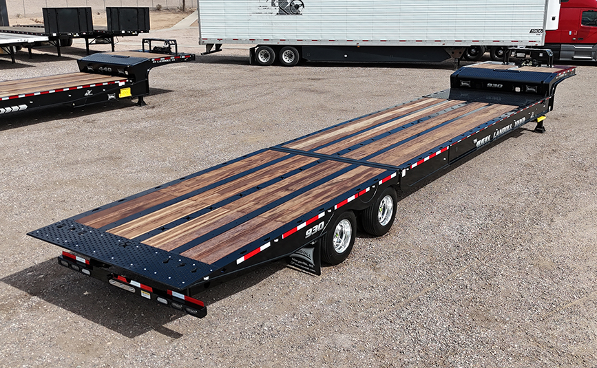 2027 landoll 930 51-15 black hydraulic tail trailer - 05 - rear side view