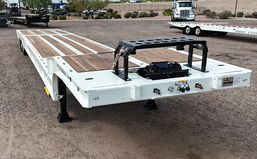 2027 landoll 930 traveling axle trailer white - 07 - top deck, winch